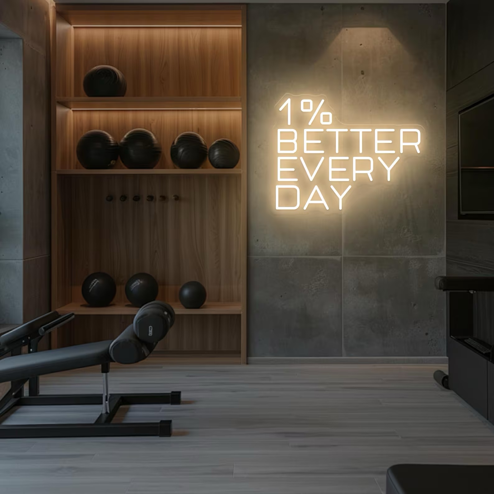 Enseigne néon « 1% mieux chaqu - Home Gym Neon Sign avis et prix
